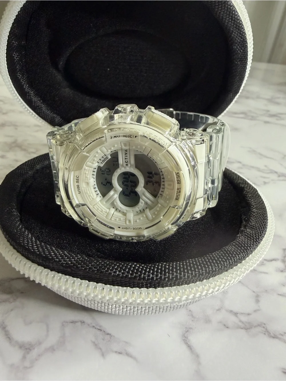 Invicta x Activa Digital Watch & Case Bundle (white)